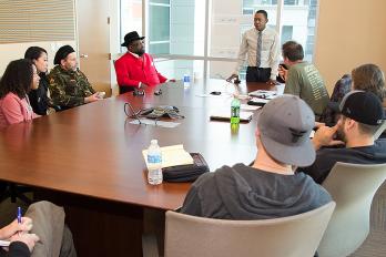 George Clinton Meets with Professor Greene and Students