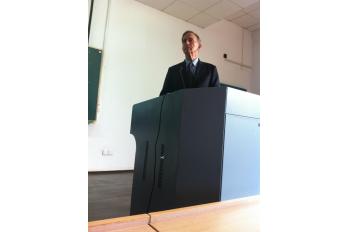 Judge John Walker giving a lecture 