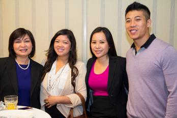 (Left) Pineda's Mom, Justine Pineda, Linda Lam and Lay Vatana