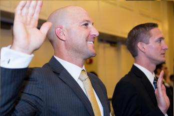 David Gibbs being sworn in